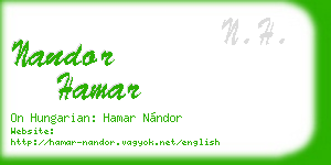 nandor hamar business card