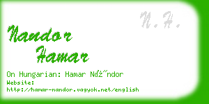 nandor hamar business card
